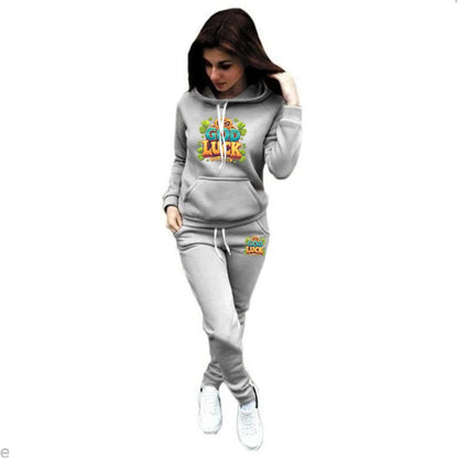Women’s 2-Piece Tracksuit – Hoodie & Joggers Set | Autumn Winter Casual Loungewear & Outdoor Sportswear