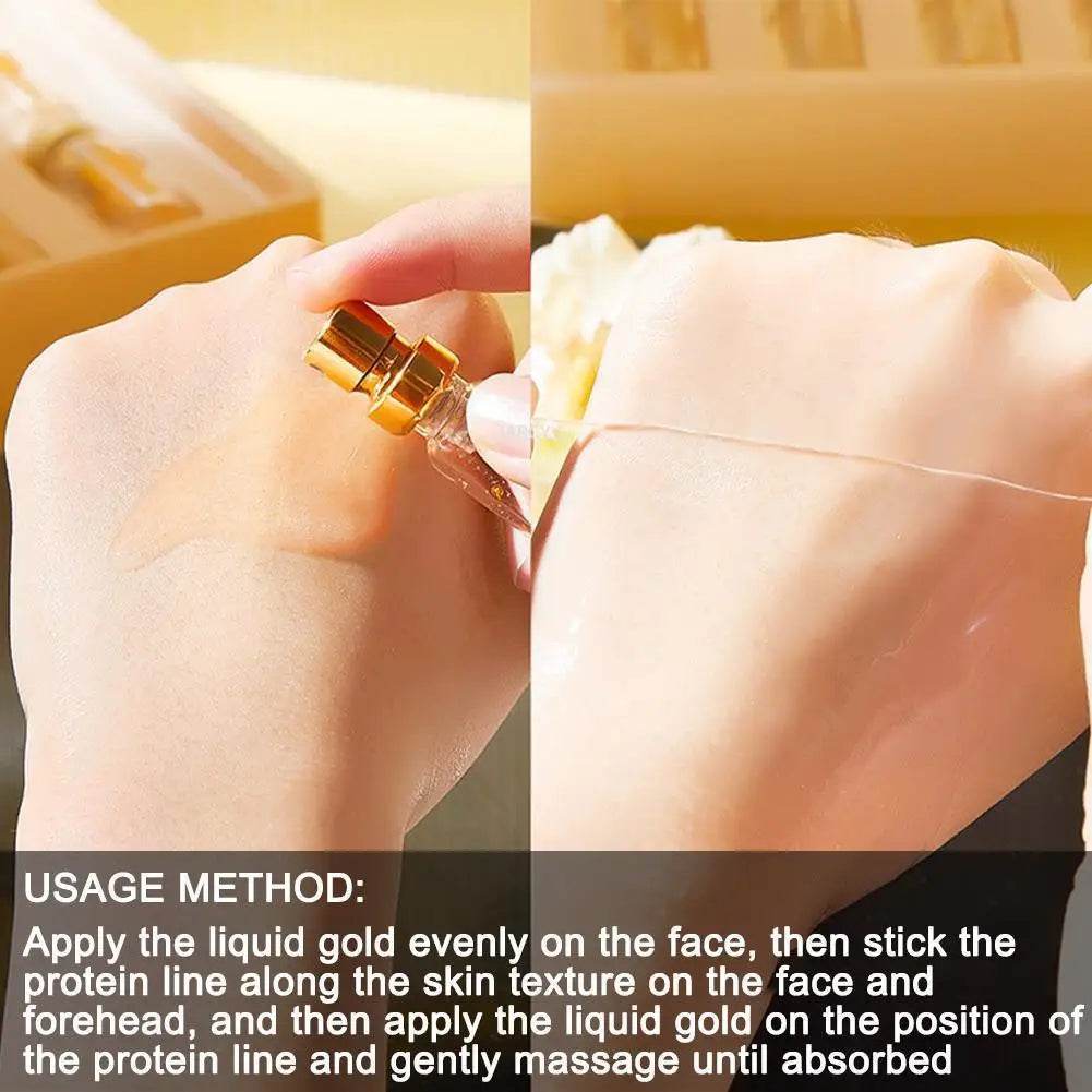 Korea 24k Collagen Serum - Active Collagen Silk Care Lifting Firming Set with Hyaluronan for Moisturizing Essence and Firming Skin Care - BON's