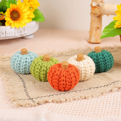 Artificial Pumpkin Artificial Crochet Pumpkin Hand Woven Pumpkin Mimi For Home Decoration Halloween Thanksgiving