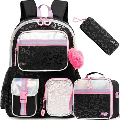 Meetbelify Aesthetic Backpack for Girls - Schoolbag with Lunchbox and Penbag for Elementary and Teen Students - BON's