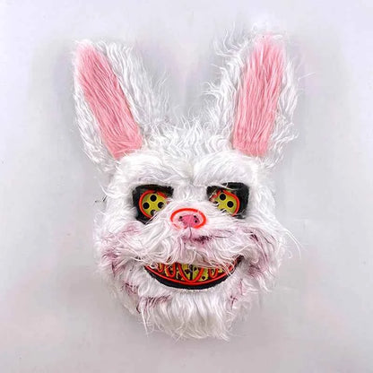 LED Glowing Bloody Rabbit Mask – Neon Horror Cosplay for Halloween, Carnival & Masquerade