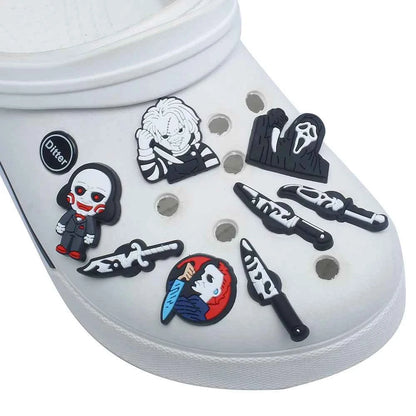 Halloween Horror Movie Shoe Charm – PVC Accessory for Classic Clogs, DIY Decoration & Kids’ Xmas Gifts
