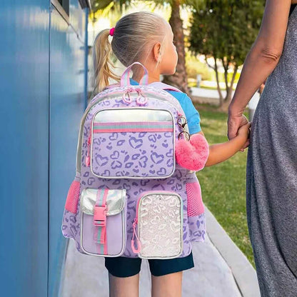 Meetbelify Aesthetic Backpack for Girls - Schoolbag with Lunchbox and Penbag for Elementary and Teen Students - BON's