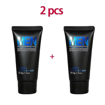 LAIKOU Men Facial Cleanser - Oil Control Face Wash for Blackhead Removal and Deep Nourishing Skin Care 50g - BON's