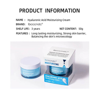 Hyaluronic Acid Moisturizer - Hydrating Water Gel Facial Cream for Dry Skin 50g - BON's