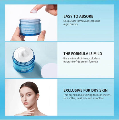 Hyaluronic Acid Moisturizer - Hydrating Water Gel Facial Cream for Dry Skin 50g - BON's