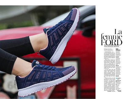 Women Breathable Casual Shoes - Fashion Mesh Flat Sneakers for Walking and Gym 2021 - BON's