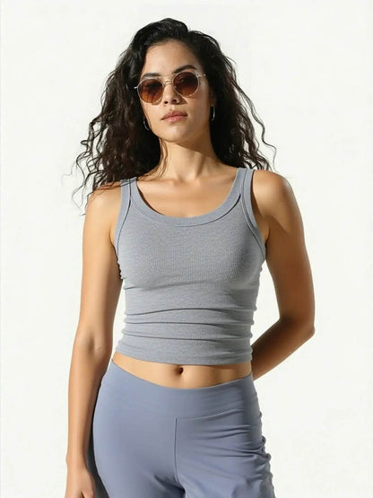 California Tank Top for Women - Sleeveless Ribbed Knit Vest for Casual Summer Street Style - BON's