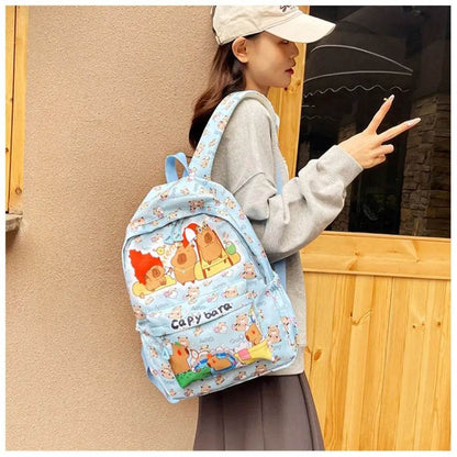 Capybara School Backpack - Cute Large Student Schoolbag - BON's