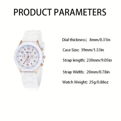 Luxury Women's Watch Set - 5PCS Rhinestone Jewelry Bracelet, Ring, Necklace, and Earrings for Casual Elegance - BON's