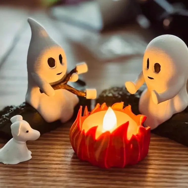 Halloween Ghost Campfire Decoration Set – Spooky Outdoor Party & Haunted House Props for Scary Backyard Scenes