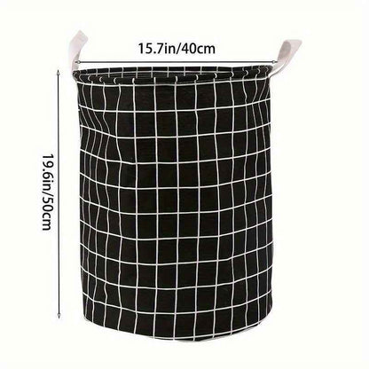 1pc Round Laundry Basket - Portable Dirty Clothes Hamper & Storage Bucket - BON's