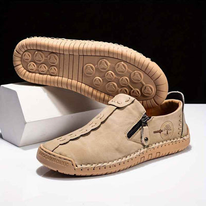 Men's Vintage Loafers: Durable, handmade synthetic shoes, brown/black. - BON's
