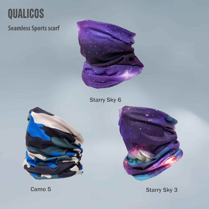 QUALICOS Sports Scarf - Versatile Neck Gaiter, Headband & Wristband with Galaxy & Starry Night Patterns, Unisex All-Season Outdoor Gear for Hiking, Cycling & Fitness - BON's
