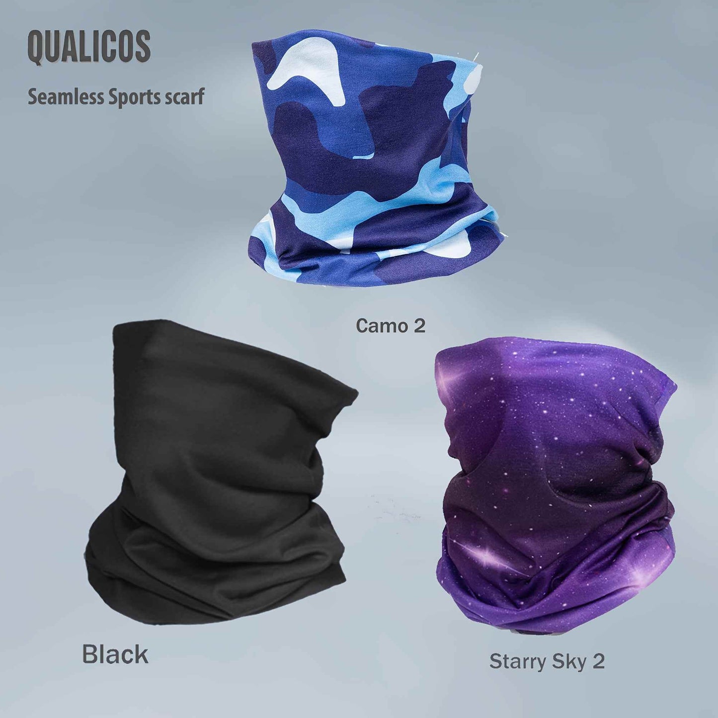 QUALICOS Sports Scarf - Versatile Neck Gaiter, Headband & Wristband with Galaxy & Starry Night Patterns, Unisex All-Season Outdoor Gear for Hiking, Cycling & Fitness - BON's