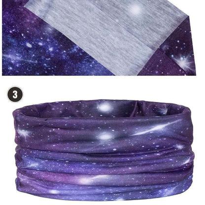 QUALICOS Sports Scarf - Versatile Neck Gaiter, Headband & Wristband with Galaxy & Starry Night Patterns, Unisex All-Season Outdoor Gear for Hiking, Cycling & Fitness - BON's