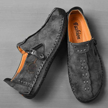 Men's Vintage Loafers: Durable, handmade synthetic shoes, brown/black. - BON's