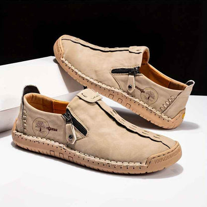 Men's Vintage Loafers: Durable, handmade synthetic shoes, brown/black. - BON's